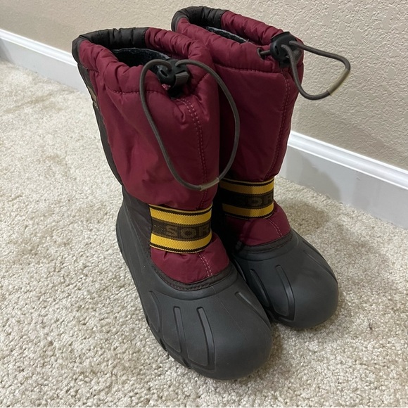 Sorel Youth Snow Winter Boots Kids Size 4 Maroon NY1799-228 Slip On Insulated, - Picture 10 of 15